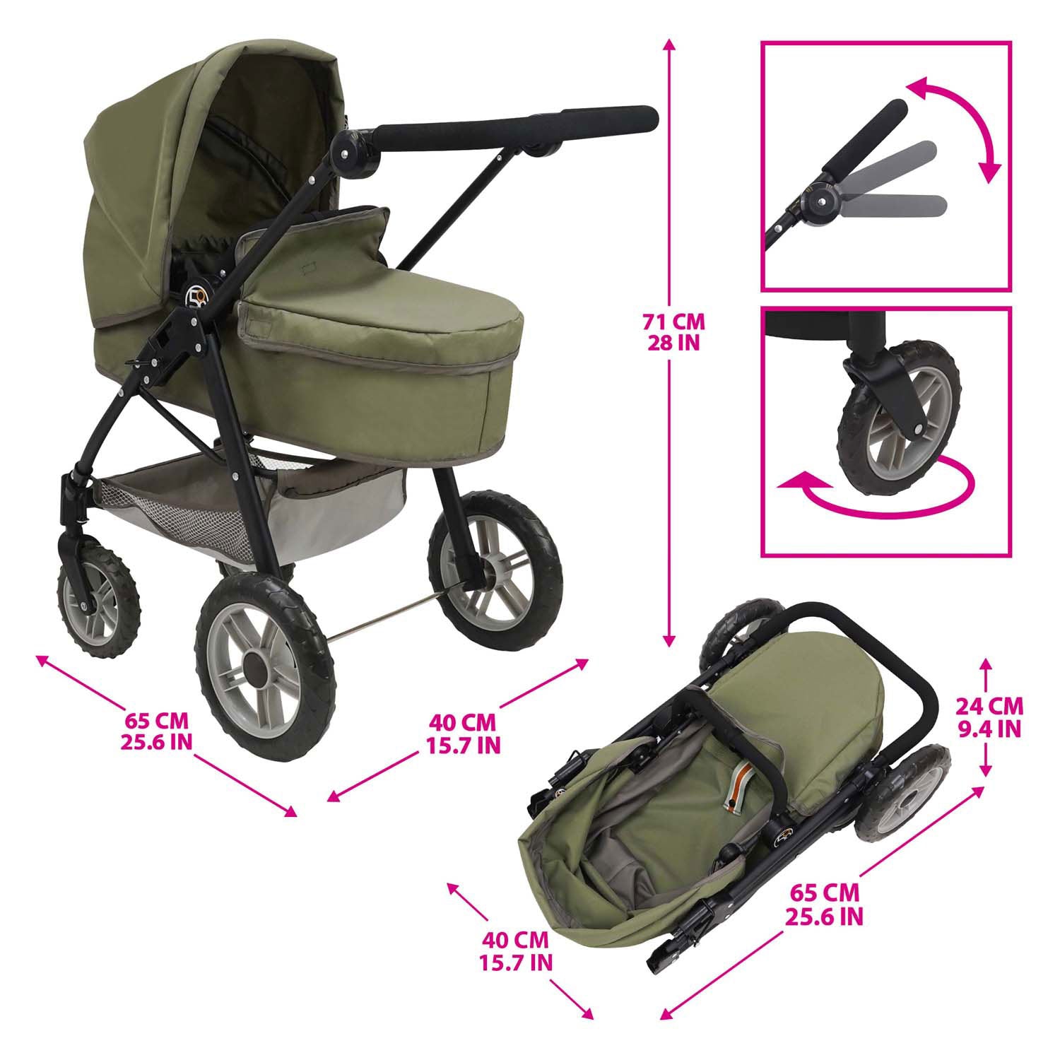 2-in-1 Puppenwagen