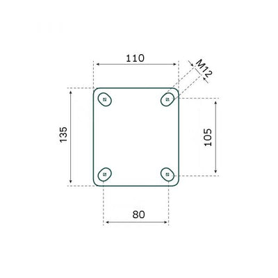 Tarsus Bockrolle 150 mm. TPE extra leise