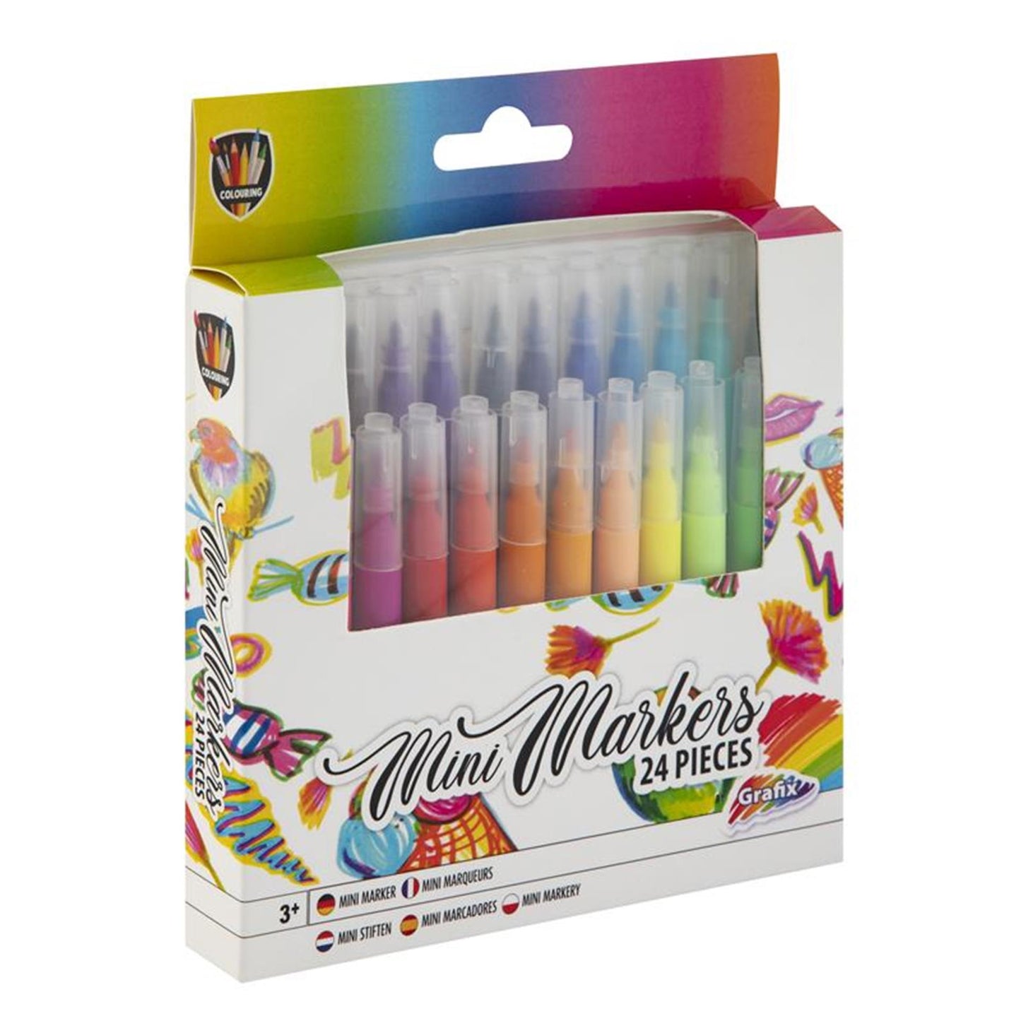 Grafix-Set mit 24 Mini-Filzstiften in Box