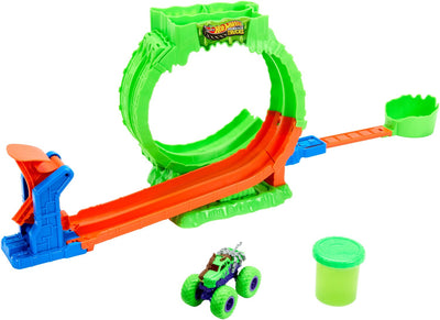 Hot Wheels Monster Trucks Mutated Chaos Looping Challenge – Spielset mit Wreckin' Wolf Toy Truck und Slime