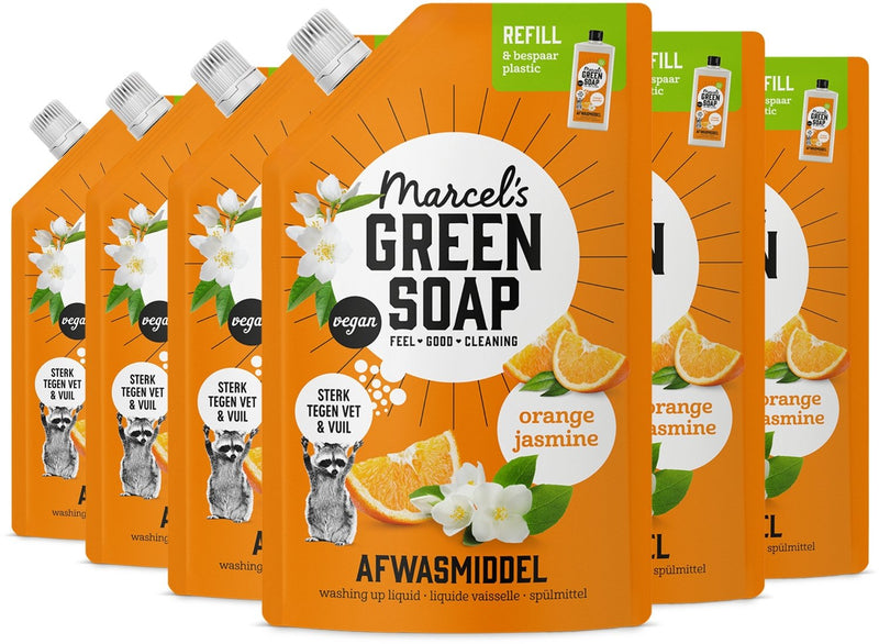 Marcel's Green Soap Spülmittel-Nachfüller – Orangenjasmin – 6 x 500 ml
