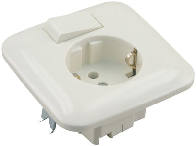 Busch-Jaeger SI-Einbau-Basiselement-Kombi-Wandsteckdose (WC) ra 1-fach + Umschalter creme