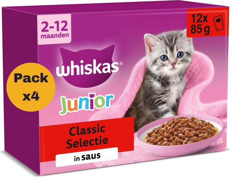 Whiskas Multipack -Beutel -Junior -Auswahlfleisch in Sauce
