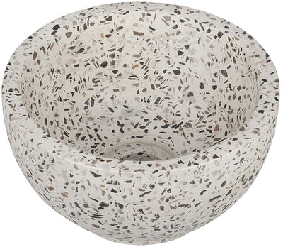 Differnz Flusswaschbecken - 23x23x12cm - Terrazzo schwarz und weiß