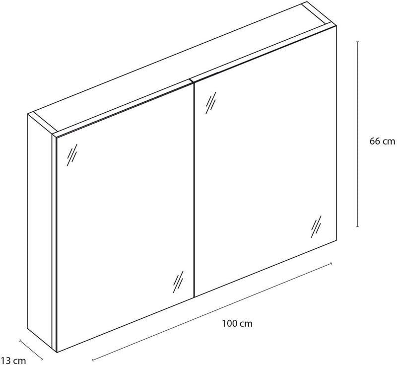 Differnz Somero Spiegelschrank FSC 100 cm Anthrazit