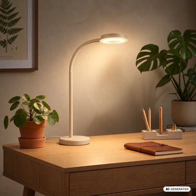 B.k.licht briloner megg - LED-Tischlampe - Schreibtischlampe - dimmbar - Touch-Steuerung - warmweißes Licht - 12 W - 800 lm - Beige - 40 cm