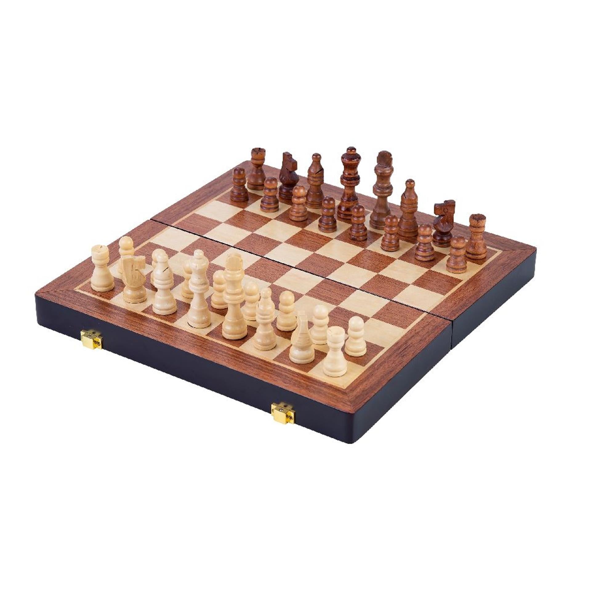 Longfield-Schachspiel aus Holz, klappbares Eschenholz