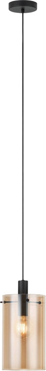 Eglo Polverara Hängelampe – 1 Licht – ø18 cm – E27 – Glas – Schwarz