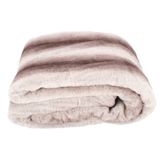 Wohndecke Plaid Taupe 150x200 Rabbitfur -Look mit weicher Auskleidung im Inneren