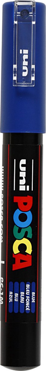 UNI-POSCA POSCA-Marker, AFM PC-1M, Leitungsdicke 0,7 mm, Extra-Fine, Blau, 1 Stück