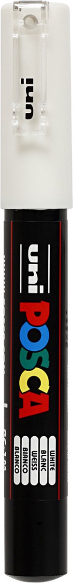 UNI-POSCA POSCA-Marker, AFM PC-1M, Liniendicke 0,7 mm, extra-fein, weiß, 1 Stück