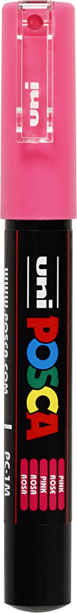 UNI-POSCA POSCA-Marker, AFM PC-1M, Liniendicke 0,7 mm, Extra-Fine, Rosa, 1 Stück
