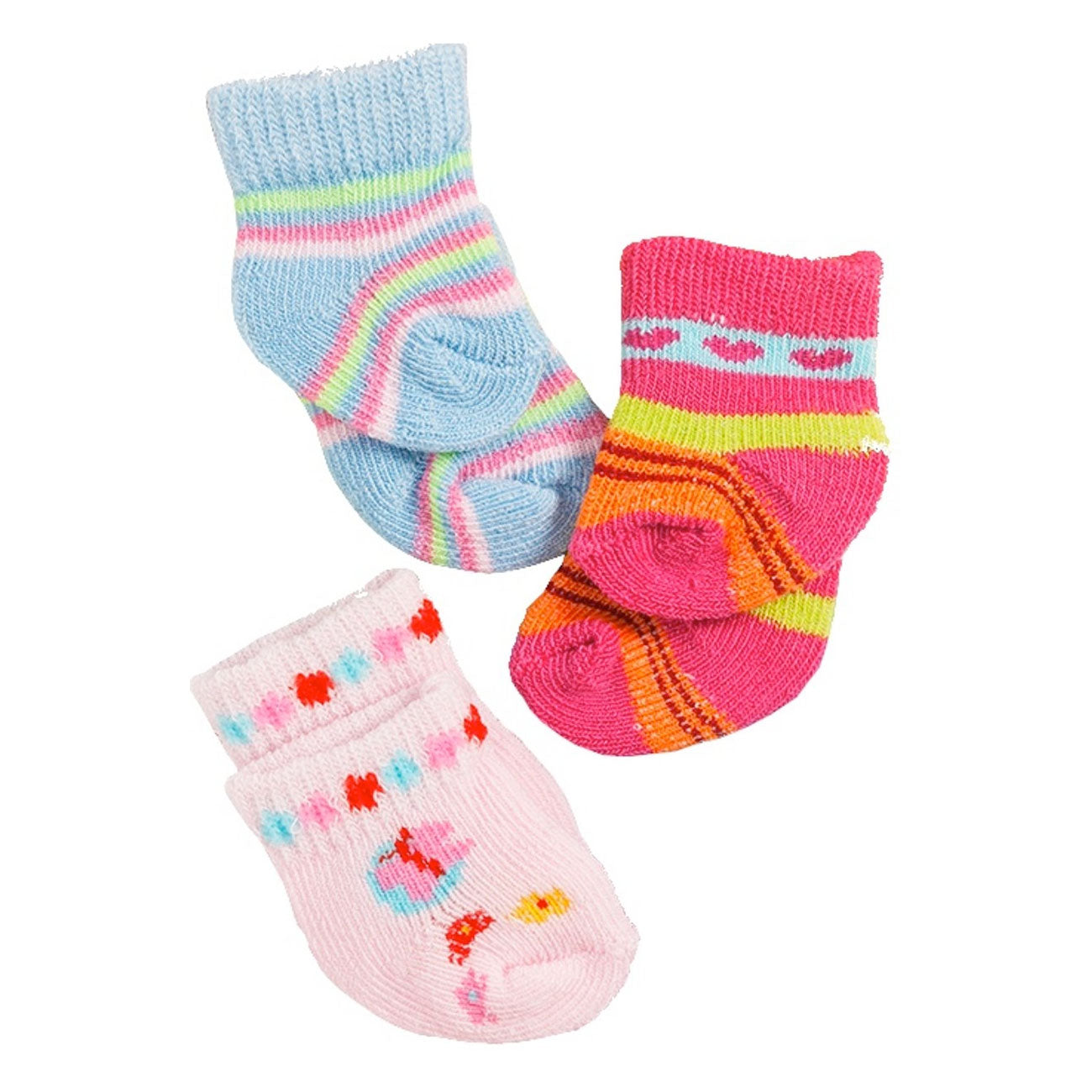 Heless Puppensocken farbig 3 Paar 28-35 cm