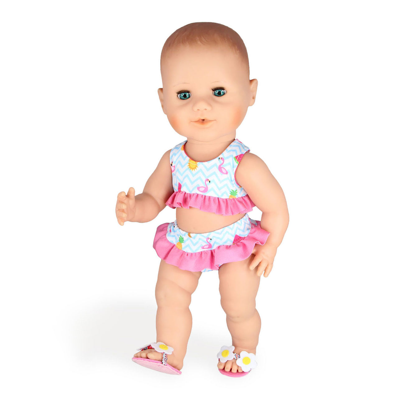 Heless Dolls Bikini mit Flamingo-Hausschuhen, 28-35 cm