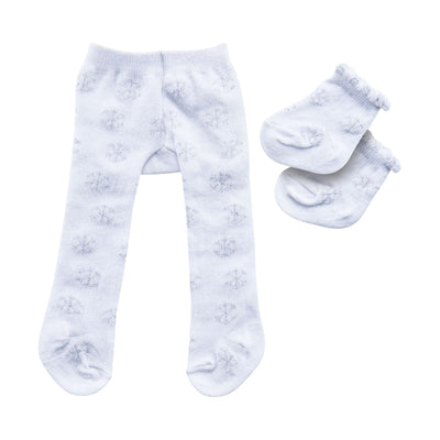 Heless Puppenmillot mit Schneeflocken Socken, 35-45 cm