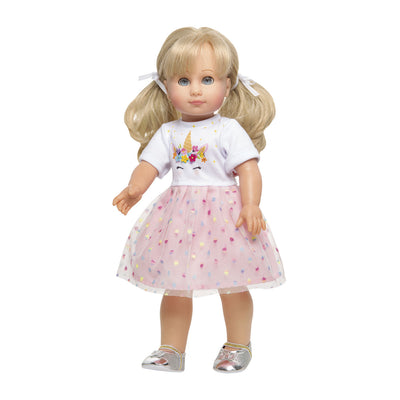 Puppenkleid Einhorn, 28-35 cm
