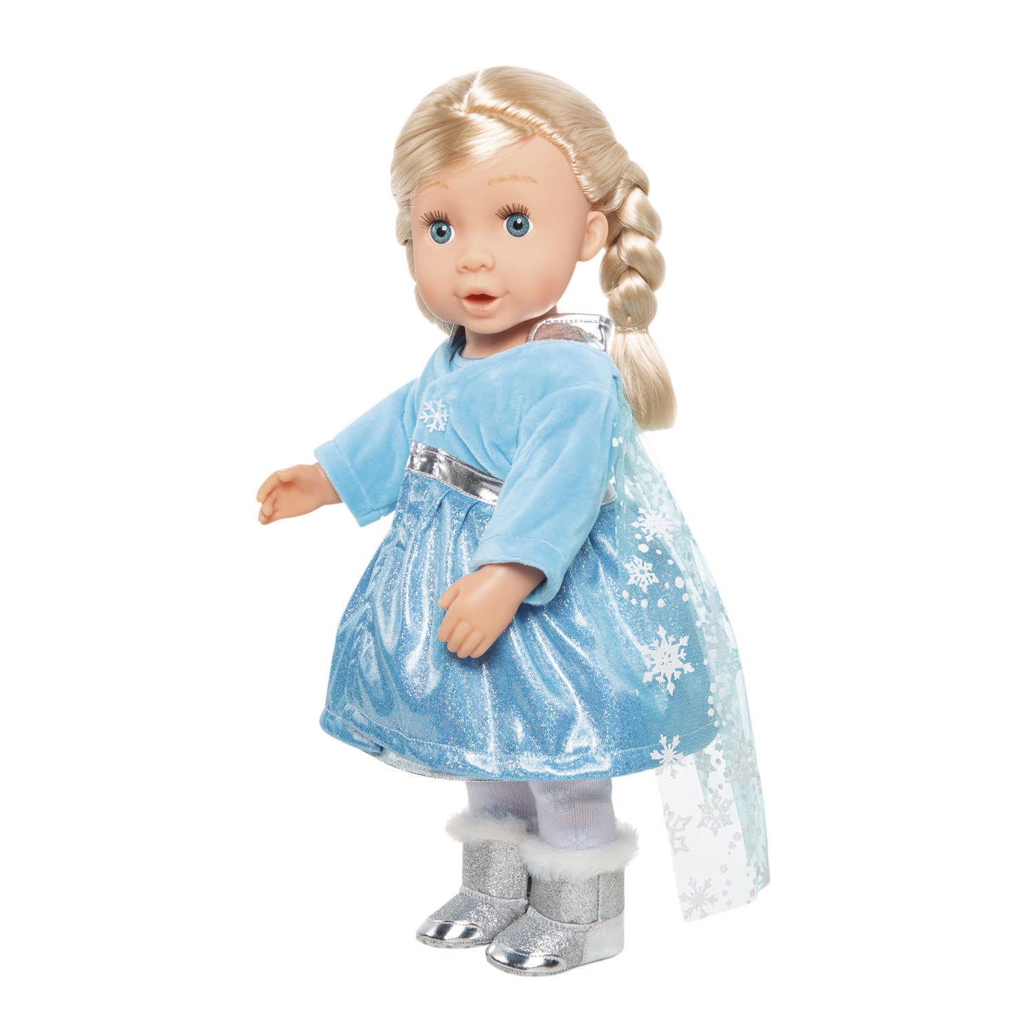 Puppenkleid-Eis-Prinzessin mit Umhang, 28-35 cm