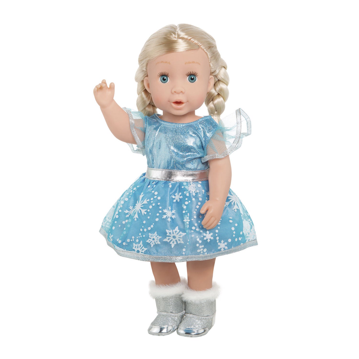 Puppenkleid-Eis-Prinzessin mit Umhang, 28-35 cm