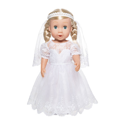 Puppen Hochzeitskleid mit Schleier, 35-45 cm