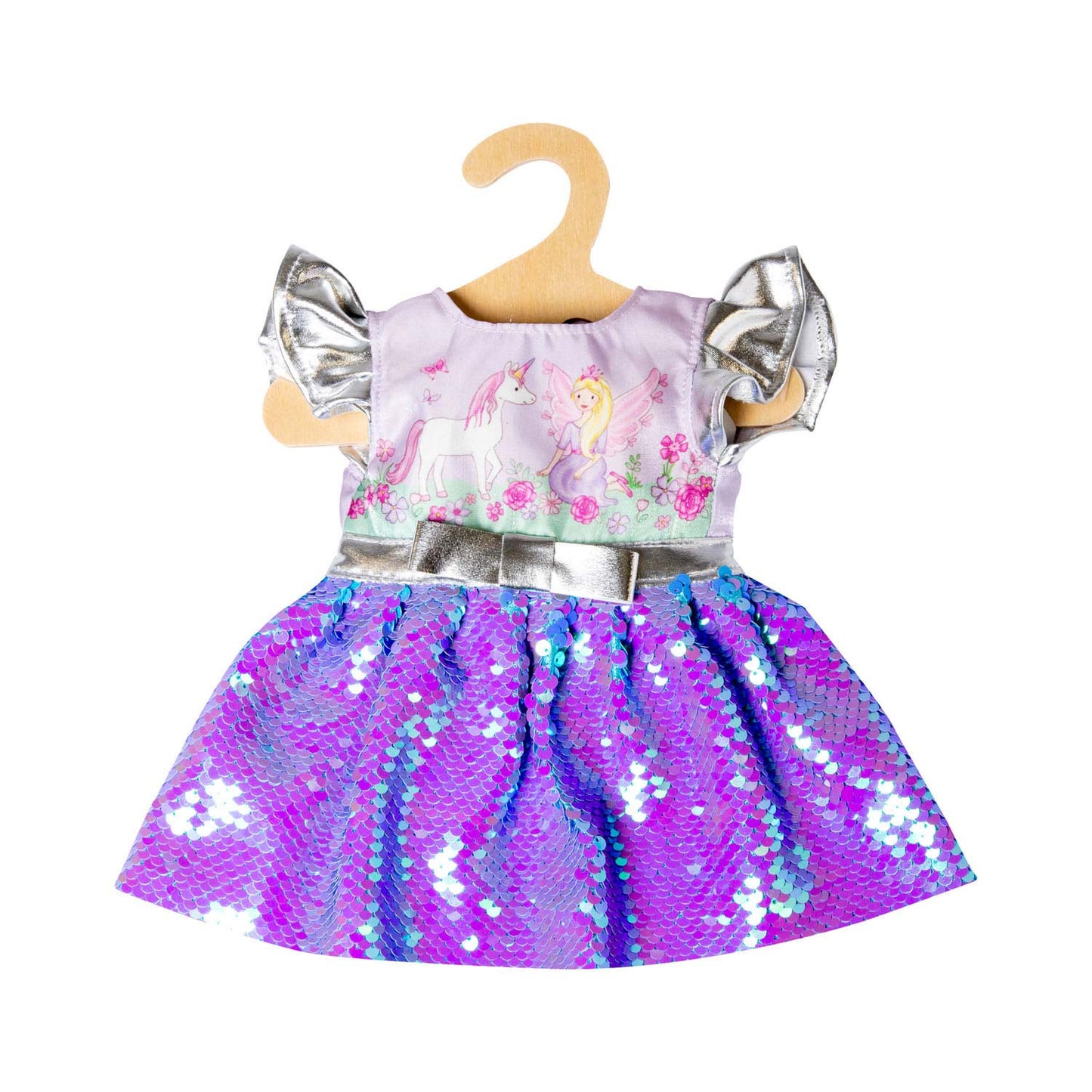 Heless Doll Kleidungsgebühr und Einhorn mit Pailletten und Kroon, 28-35 cm