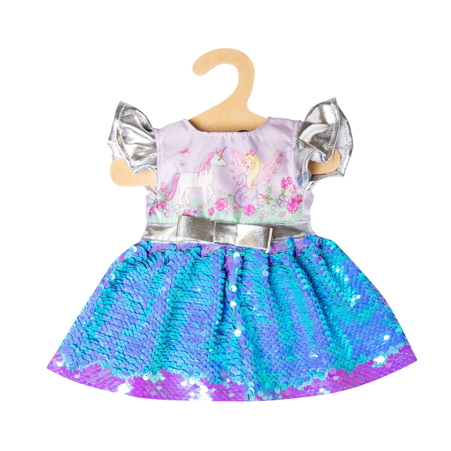 Heless Doll Kleidungsgebühr und Einhorn mit Pailletten und Kroon, 28-35 cm