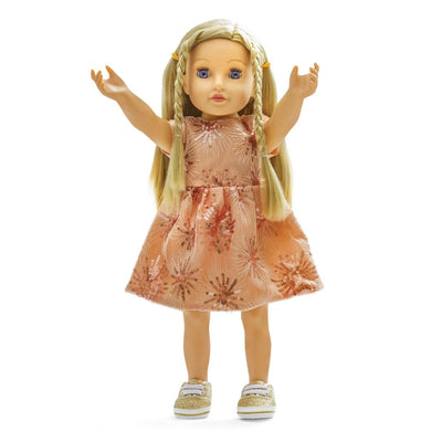 Puppen Glitzer Kleid Roségold, 35-45 cm