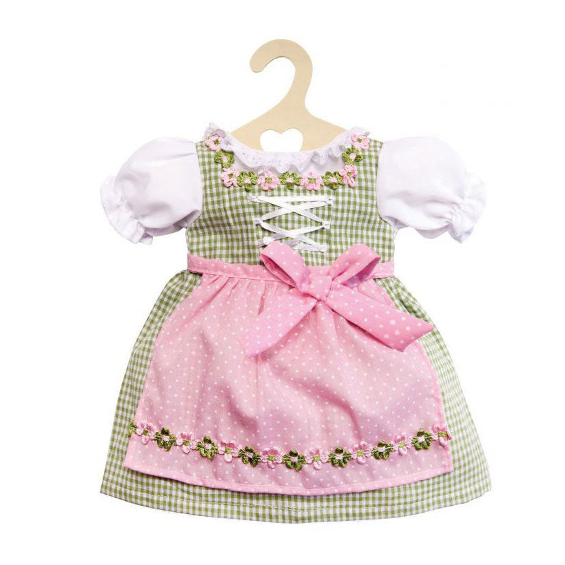Heless Puppenkleid grün und rosa, 28-33 cm