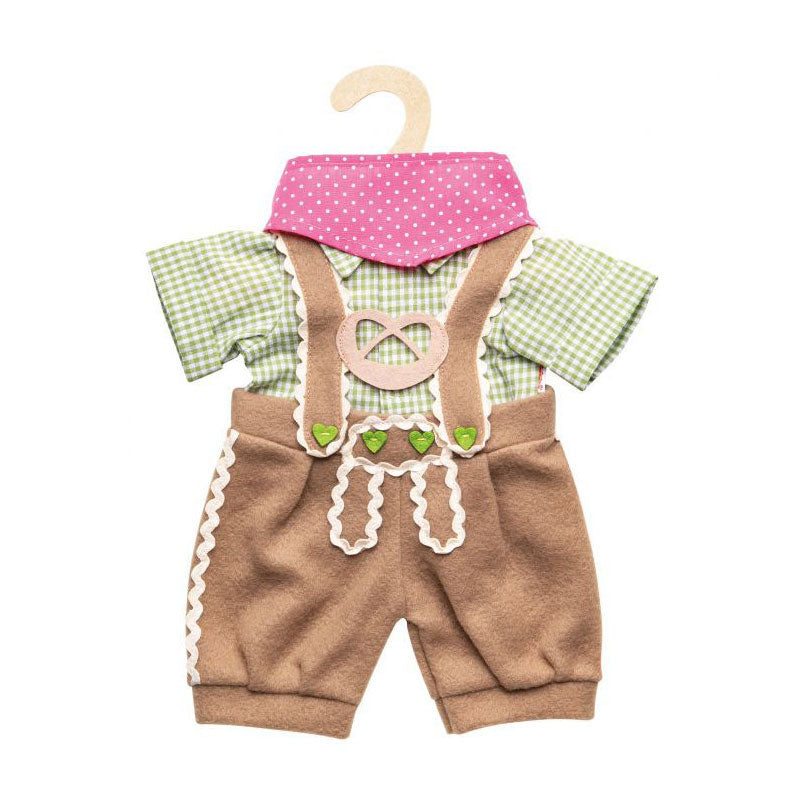 Heless Dolls Kleidung Lederhosen mit Hemd und Schal, 28-35 cm
