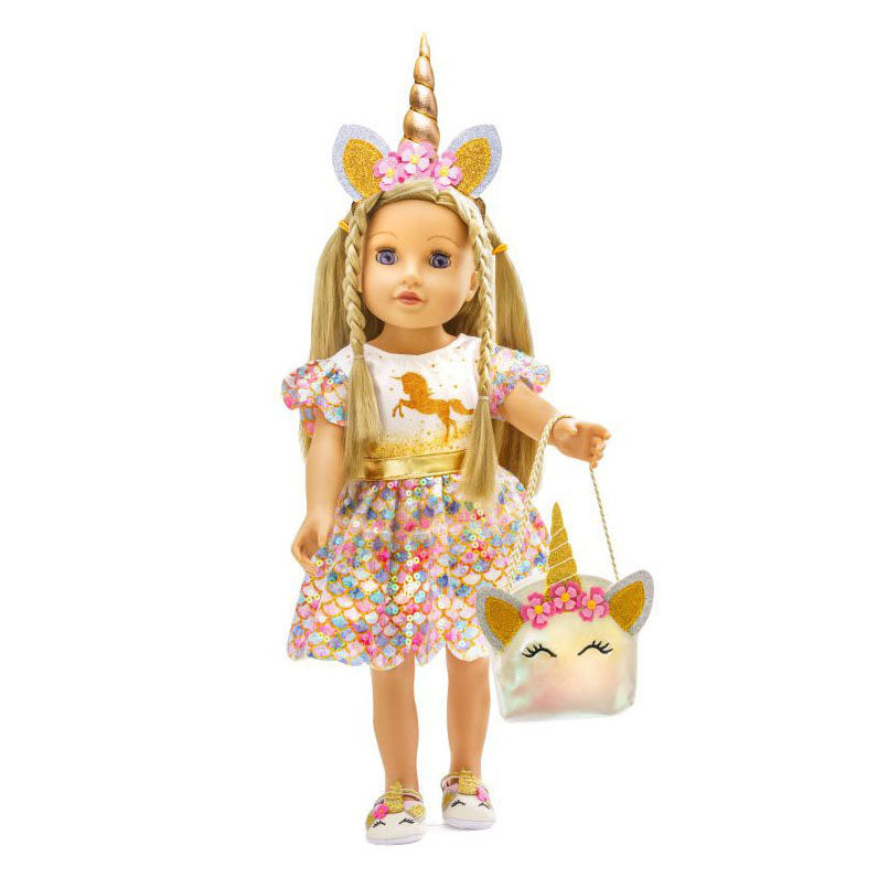 Heless Dolls Accessoires Glitter Unicorn Set, 30-34 cm