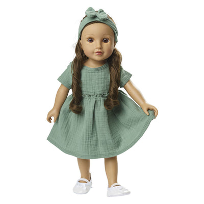 Heless Doll Kleid grün mit Rüschen, 35-45 cm