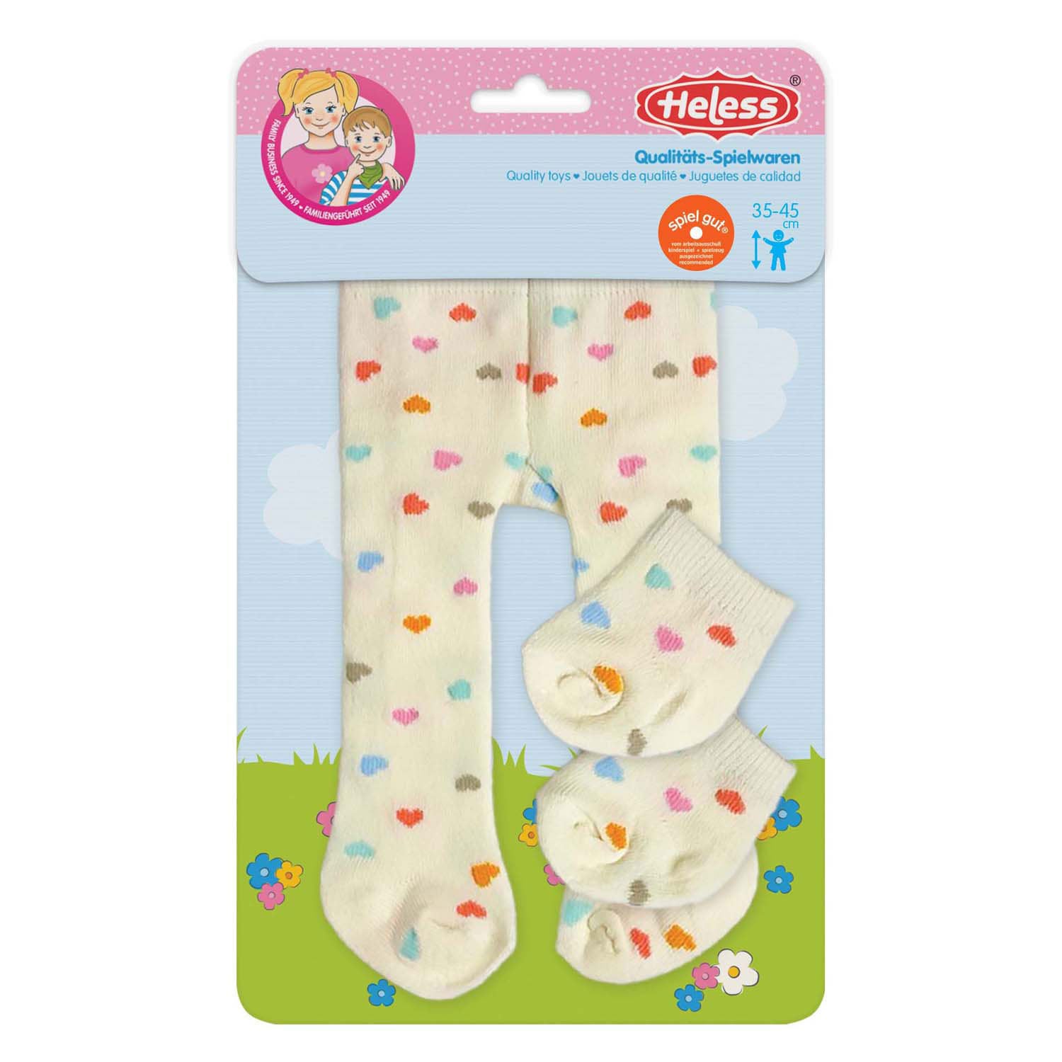 Heless Dolls Strumpfhosen mit Socken Herz Konfetti, 35-45 cm
