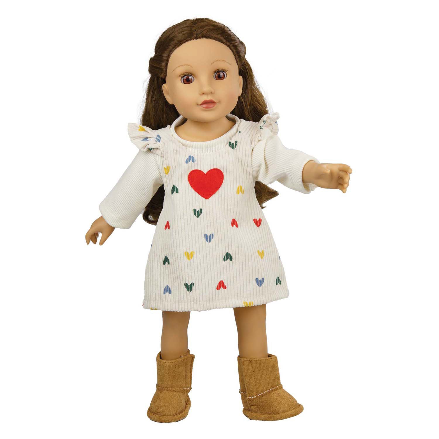 Heless Dolls Rib Samt Kleid Herz Konfetti, 28-35 cm