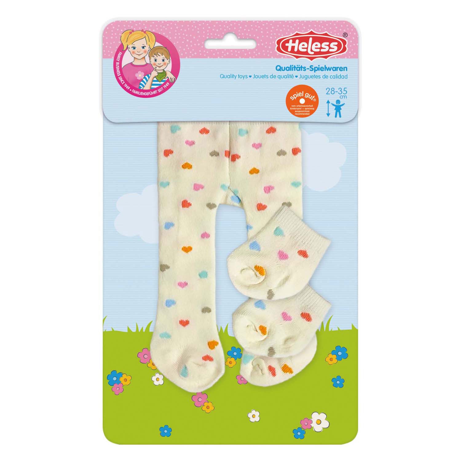 Heless Puppen Strumpfhosen mit Socken Herz Konfetti, 28-35 cm