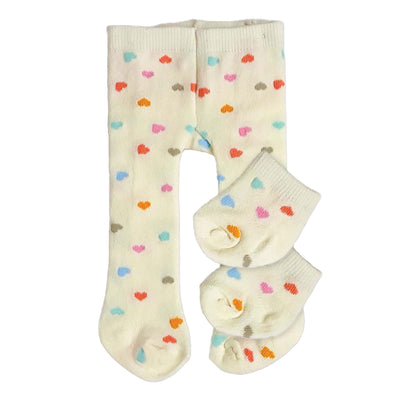 Heless Puppen Strumpfhosen mit Socken Herz Konfetti, 28-35 cm