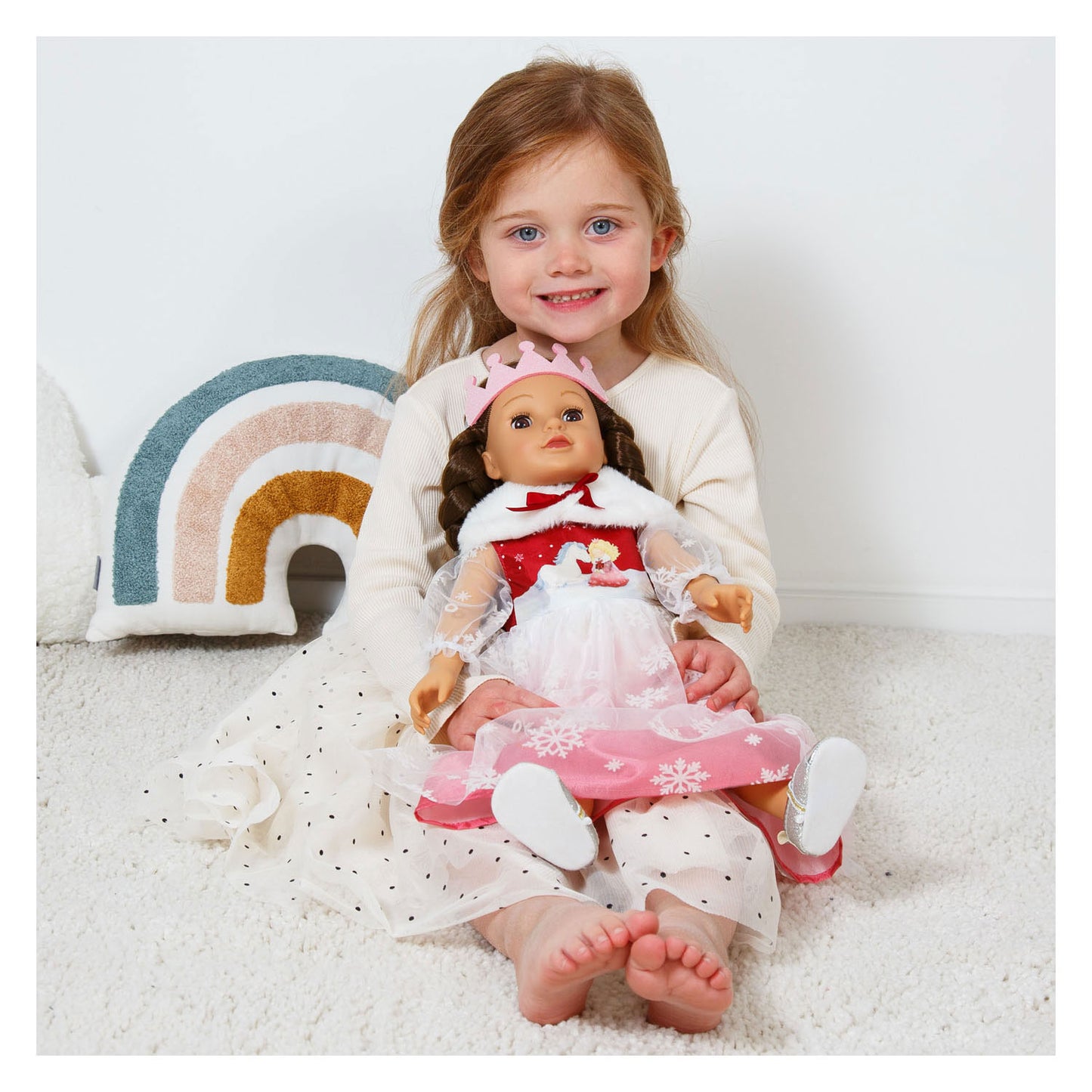 Heless doll dress winter princess lumi with crown and cape - size 28-35 cm