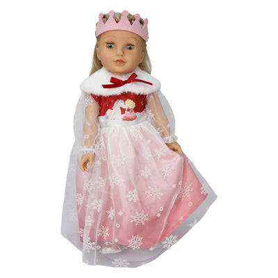 Heless Puppenkleid Winterprinzessin Lumi mit Krone und Umhang – Größe 35-45 cm