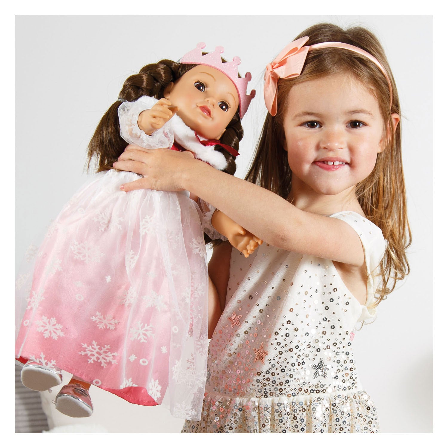 Heless Puppenkleid Winterprinzessin Lumi mit Krone und Umhang – Größe 35-45 cm
