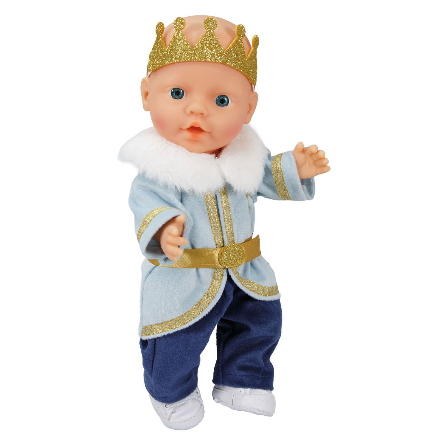 Heless Puppenoutfit Winterprinz Luka mit Krone und Kragen - Größe 35-45 cm