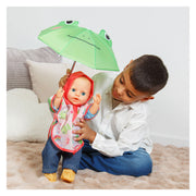Heless Regenanzug für Puppen mit Regenmantel, Regenschirm und Stiefeln – Größe 28–35 cm - afbeelding 3