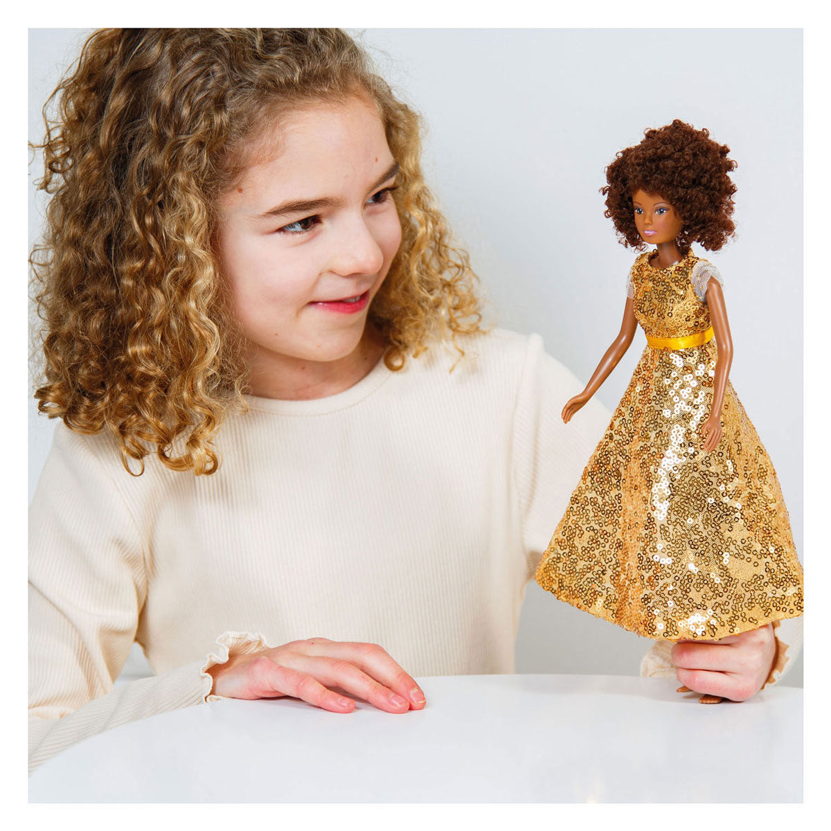Heless Paillettenkleid Goldstar für Modepuppen – 29 cm