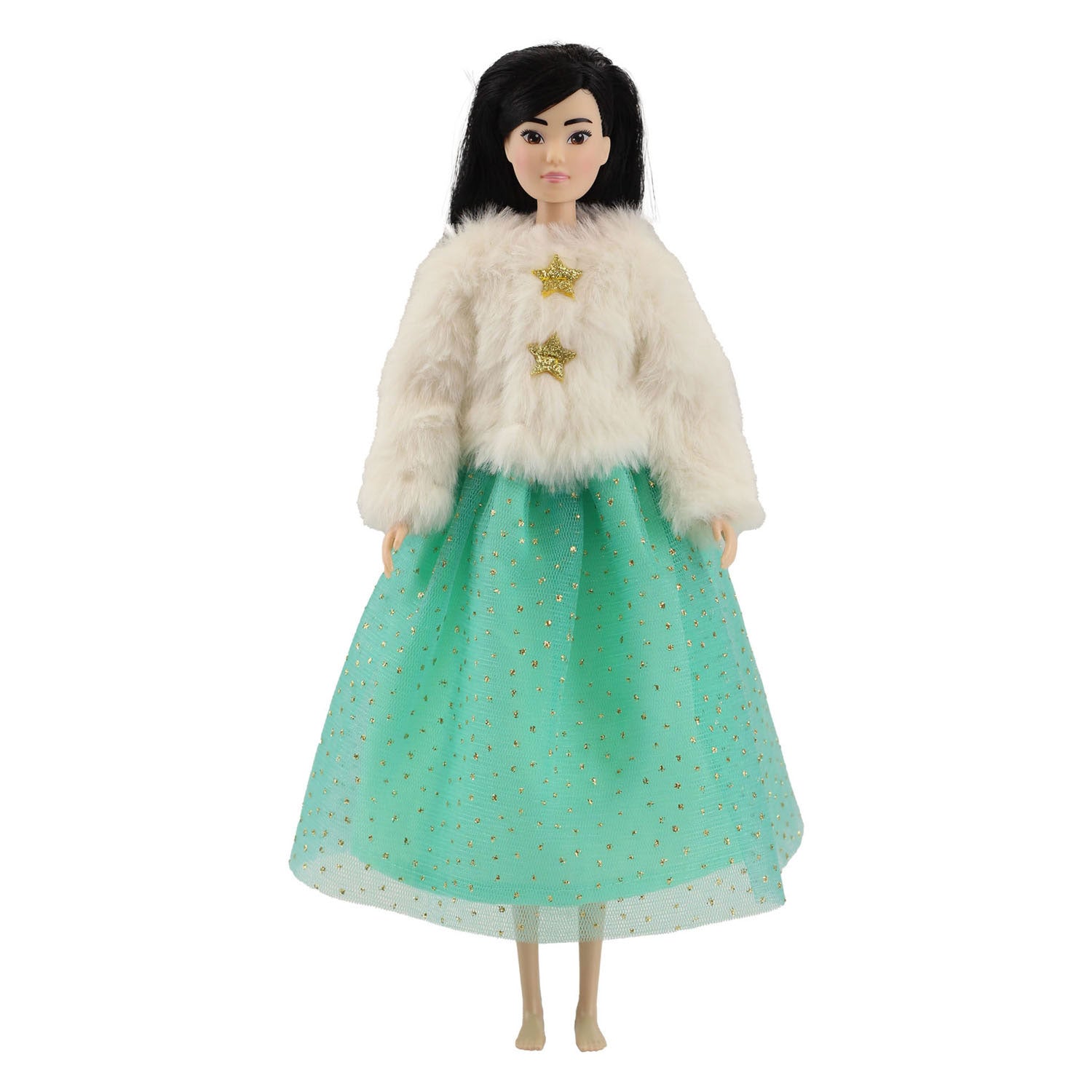 Heless Plüschjacke Yuki mit Tüllrock für Modepuppen – 29 cm