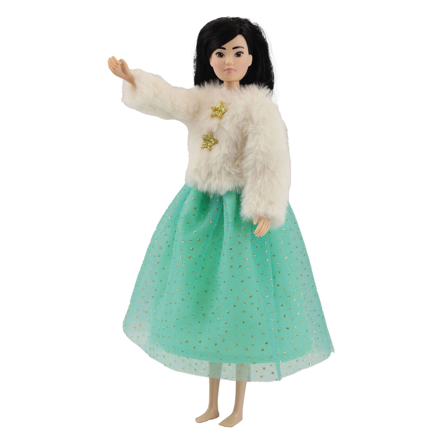 Heless Plüschjacke Yuki mit Tüllrock für Modepuppen – 29 cm