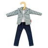 Heless kariertes Hemd mit Jeans für Modepuppen – 29 cm