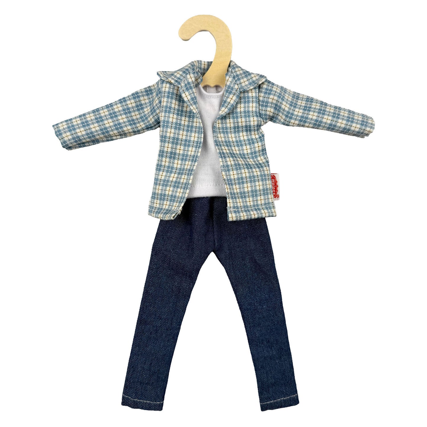 Heless kariertes Hemd mit Jeans für Modepuppen – 29 cm