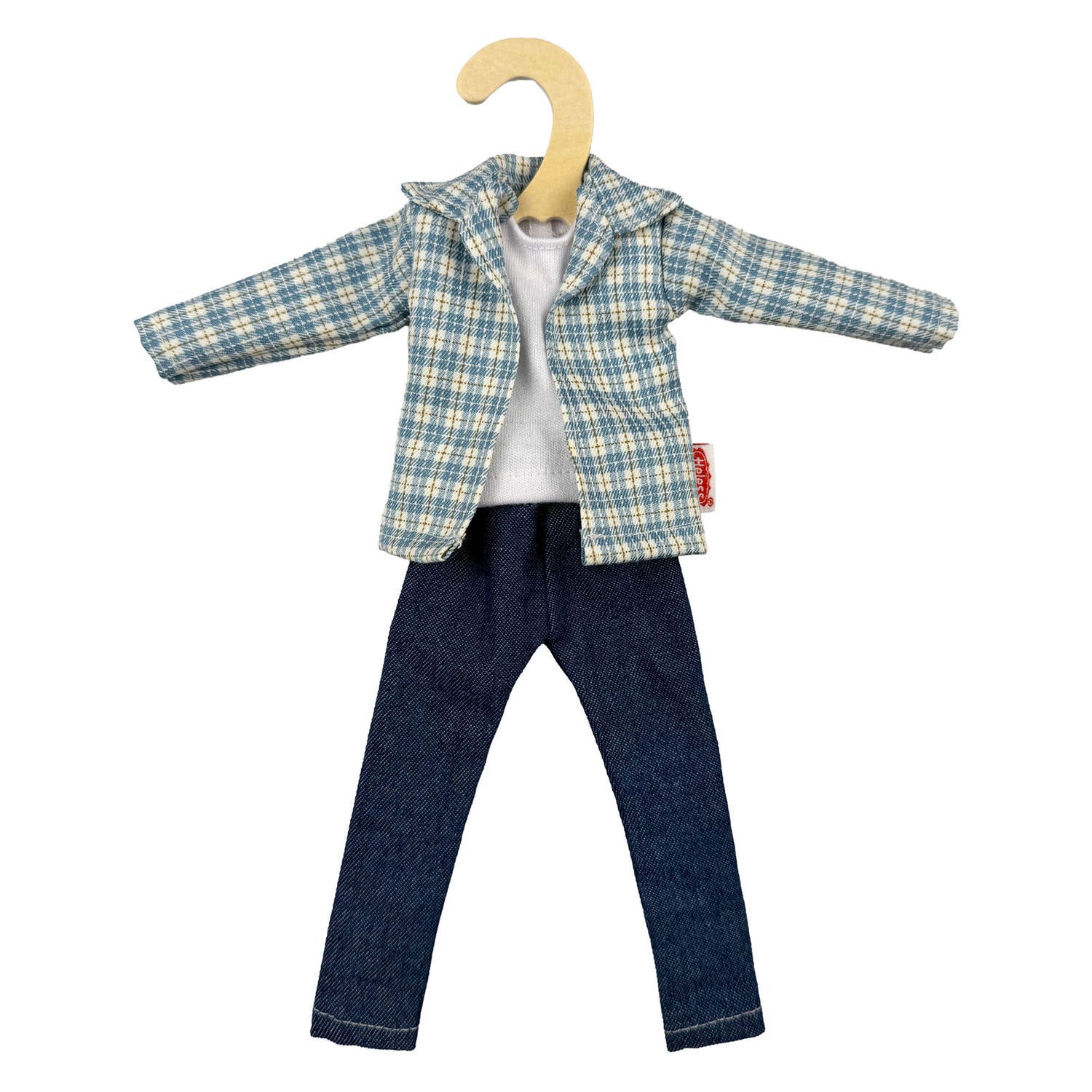 Heless kariertes Hemd mit Jeans für Modepuppen – 29 cm