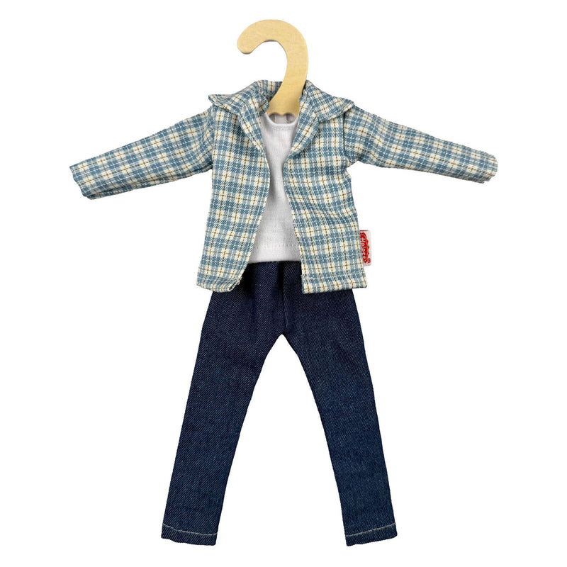Heless kariertes Hemd mit Jeans für Modepuppen – 29 cm