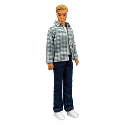 Heless kariertes Hemd mit Jeans für Modepuppen – 29 cm