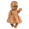 Heless Mädchen-Babypuppe mit braunem Kleid – 34 cm