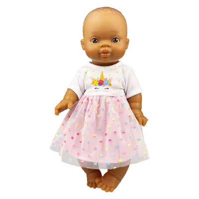 Heless Mädchen-Babypuppe mit Einhornkleid Hannah – 34 cm