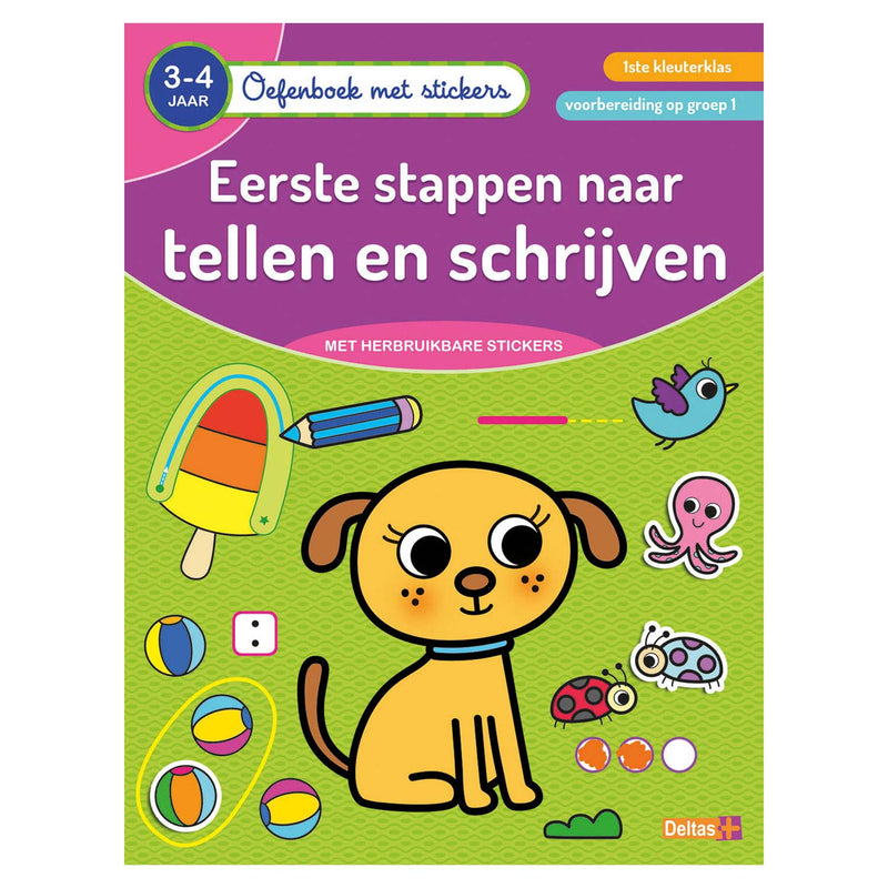 Deltas-Übungsbuch mit Aufklebern Zählen und Schreiben (3-4 Jahre)